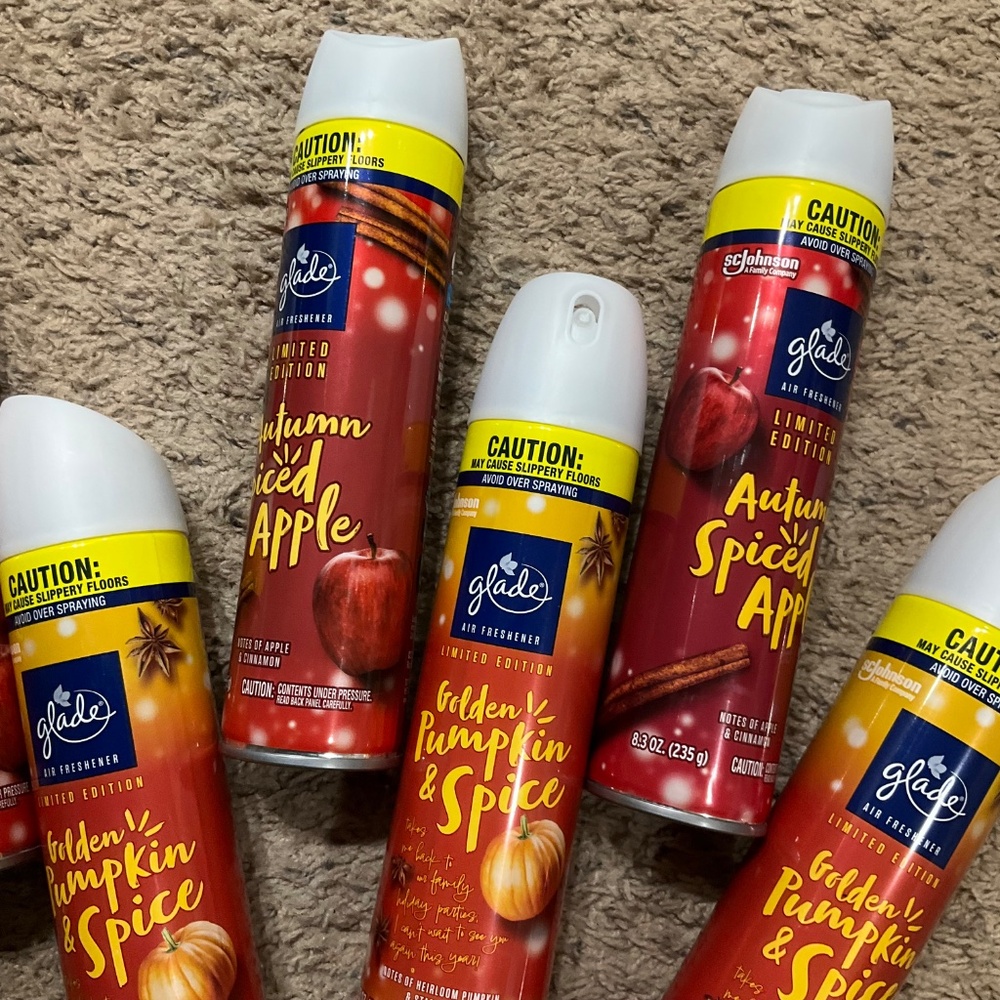 6-Glade Aerosol Room Spray Air Freshener Limited Edition Spiced Apple & Pumpkin - Picture 4 of 4